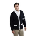 Unisex Jersey Knit V-Neck 5-Button Cardigan Sweater w/ Welt Pockets